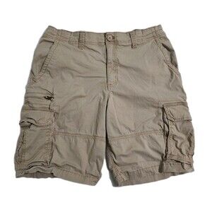 George Cargo Shorts Men's 36 Khaki Safari Utility Zip Pocket Work Fishing